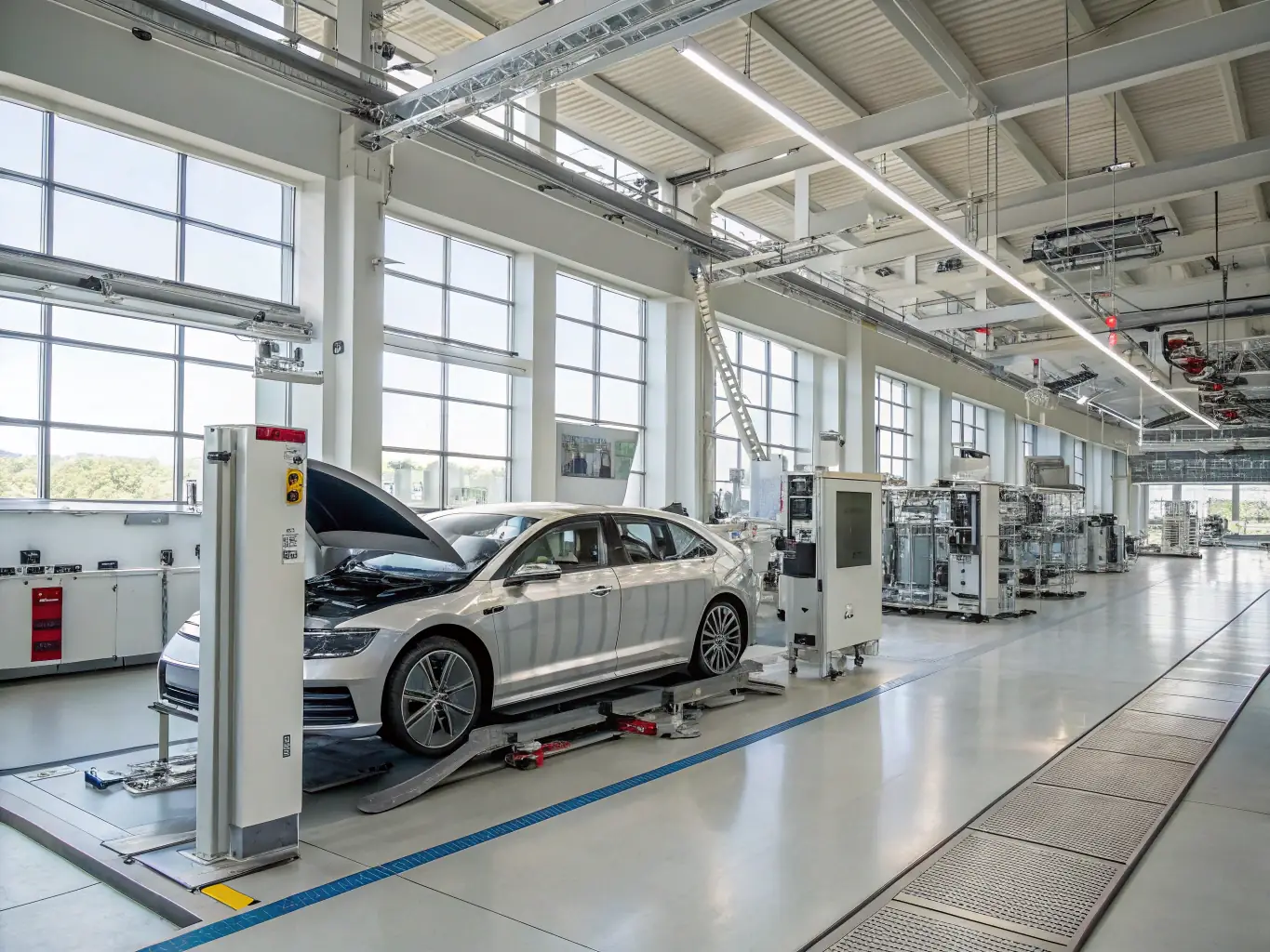 An image representing the SBA 504 Loan Program, showing a new manufacturing facility with modern equipment, symbolizing long-term asset financing.